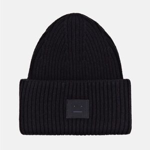ACNE studios Black Ribbed Knit Beanie